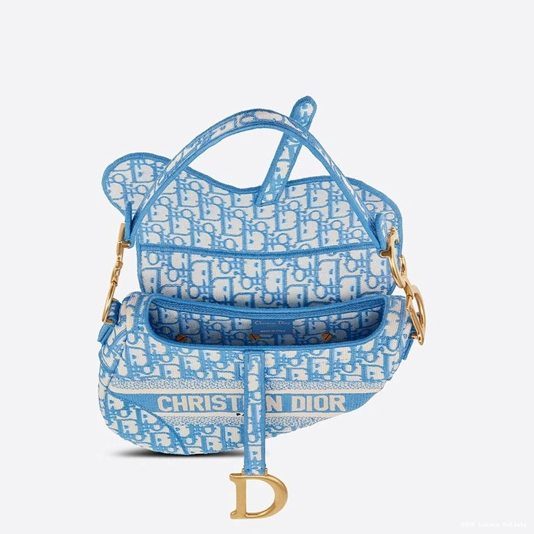 Cheap Motif Light Saddle Blue Bag Canvas Christian Oblique Dior 0729 Luxury